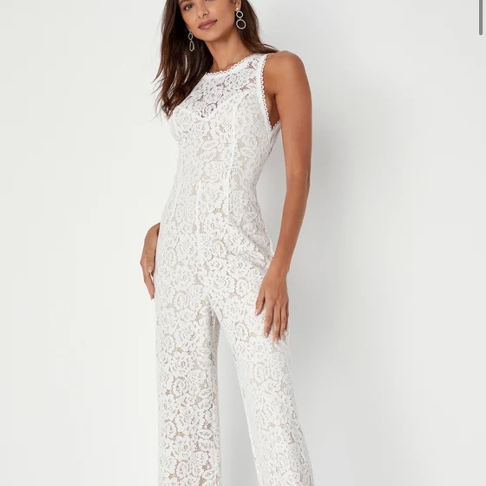 Elegant White Lace Jumpsuit